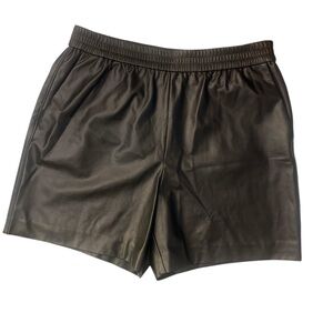 Halogen Black Faux Leather Shorts GUC L